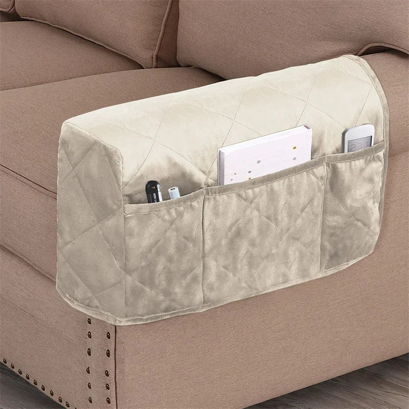 Housse protection accoudoirs fauteuil anti griffe de chat velours beige