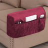 Housse protection accoudoirs fauteuil anti griffures velours doux taupe