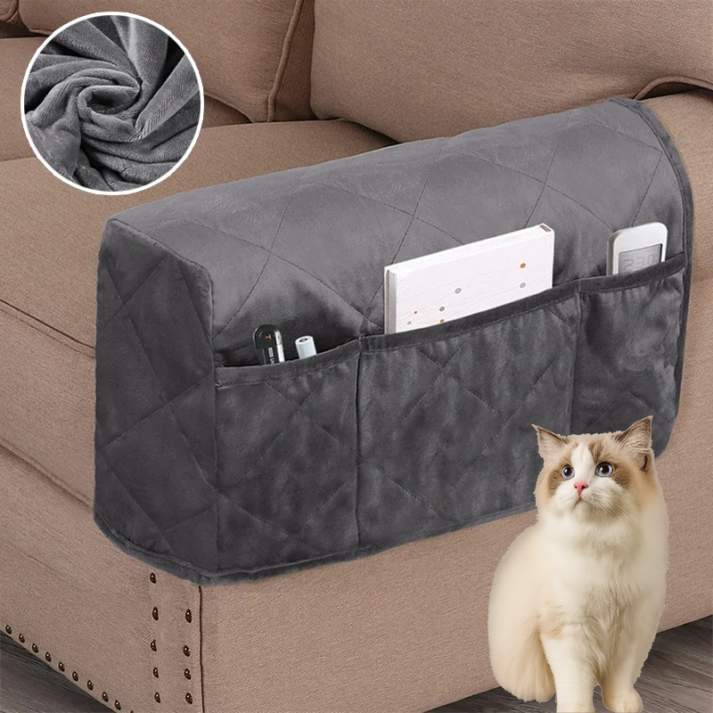Housse protection accoudoirs fauteuil canapé anti griffures velours 