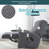 Housse pour fauteuil relax velours damassé Casaharmony