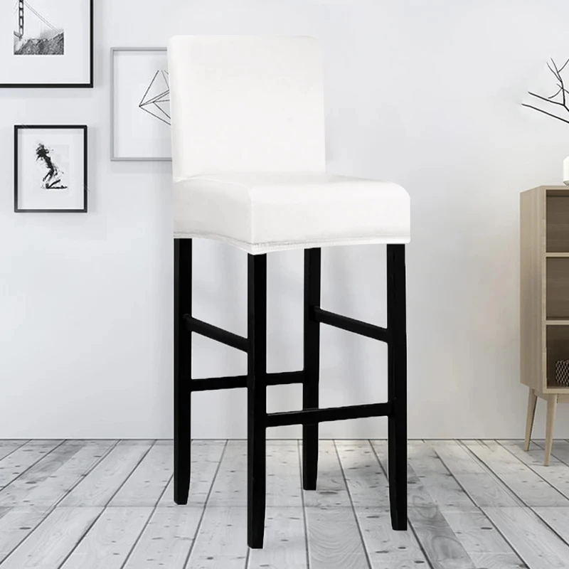 Housse pour tabouret de bar simili cuir imperméable ivoire