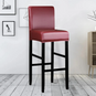 Housse tabouret de bar simili cuir imperméable bordeaux