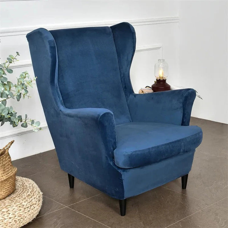 Housse fauteuil IKEA STRANDMON pur velours bleue marine
