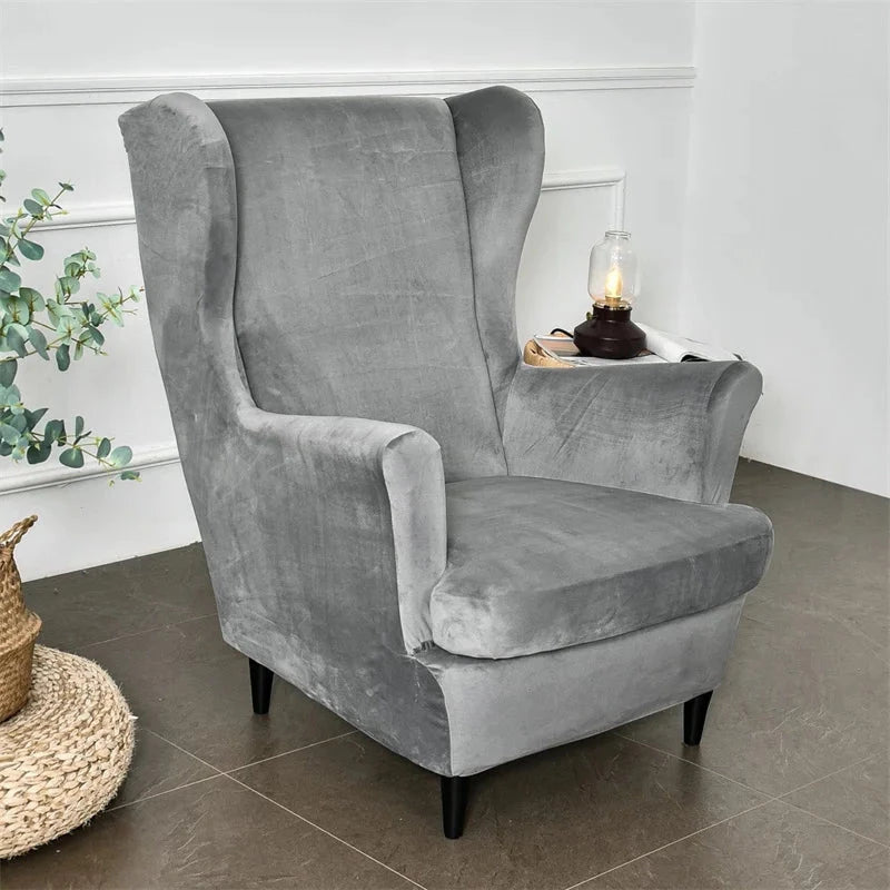 Housse fauteuil IKEA STRANDMON pur velours gris