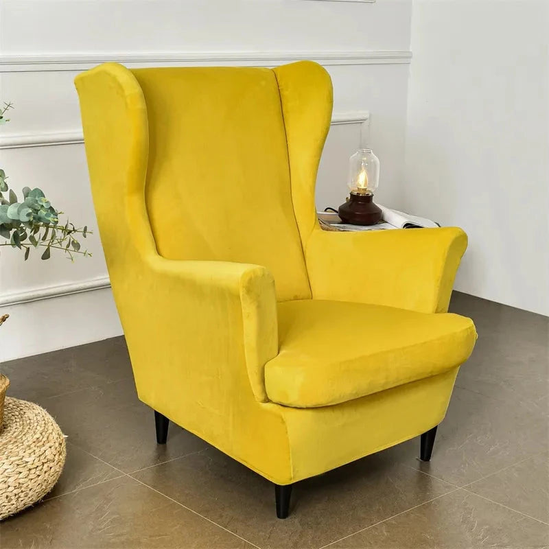 Housse fauteuil IKEA STRANDMON pur velours jaune