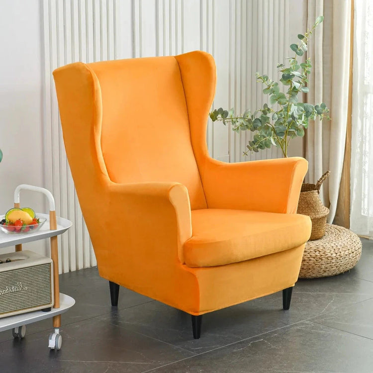 Housse fauteuil IKEA STRANDMON pur velours orange
