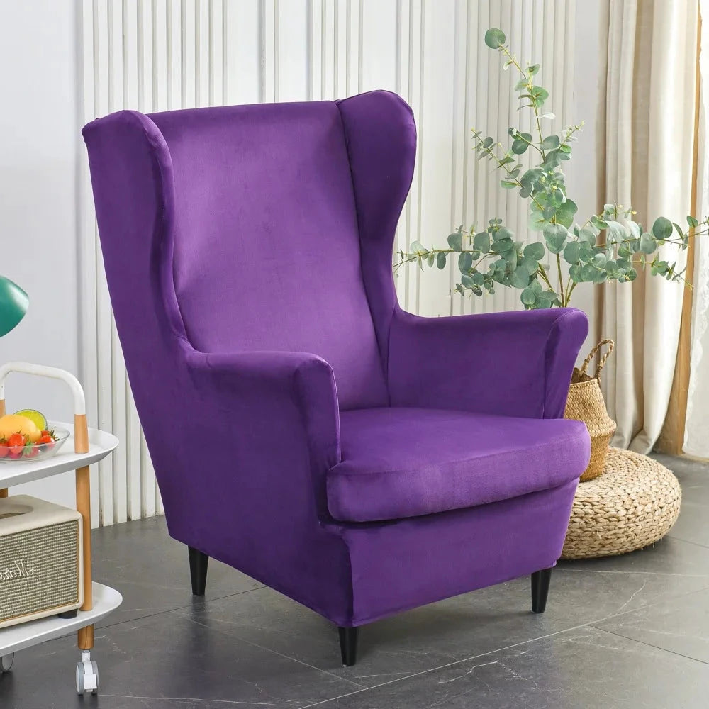 Housse fauteuil IKEA STRANDMON pur velours violet