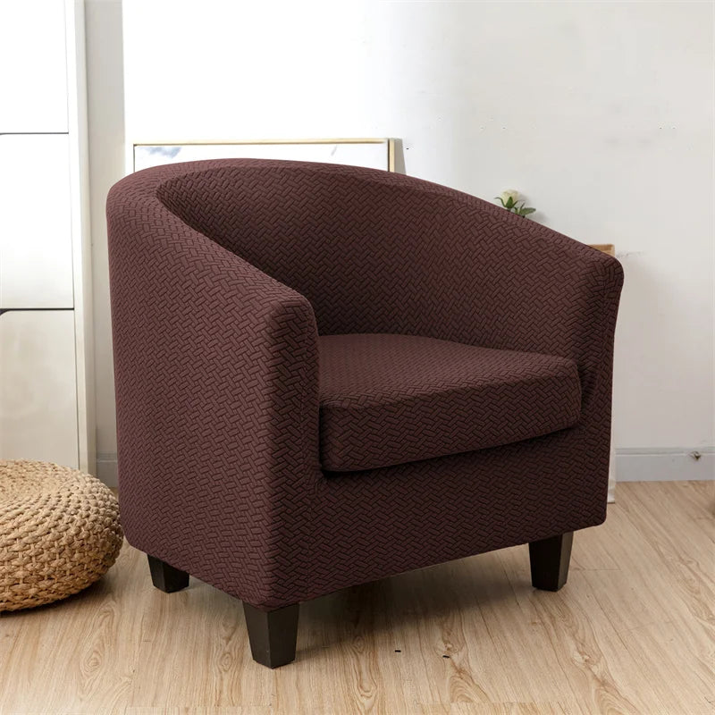 Housse de fauteuil cabriolet Jacquard damassé chocolat