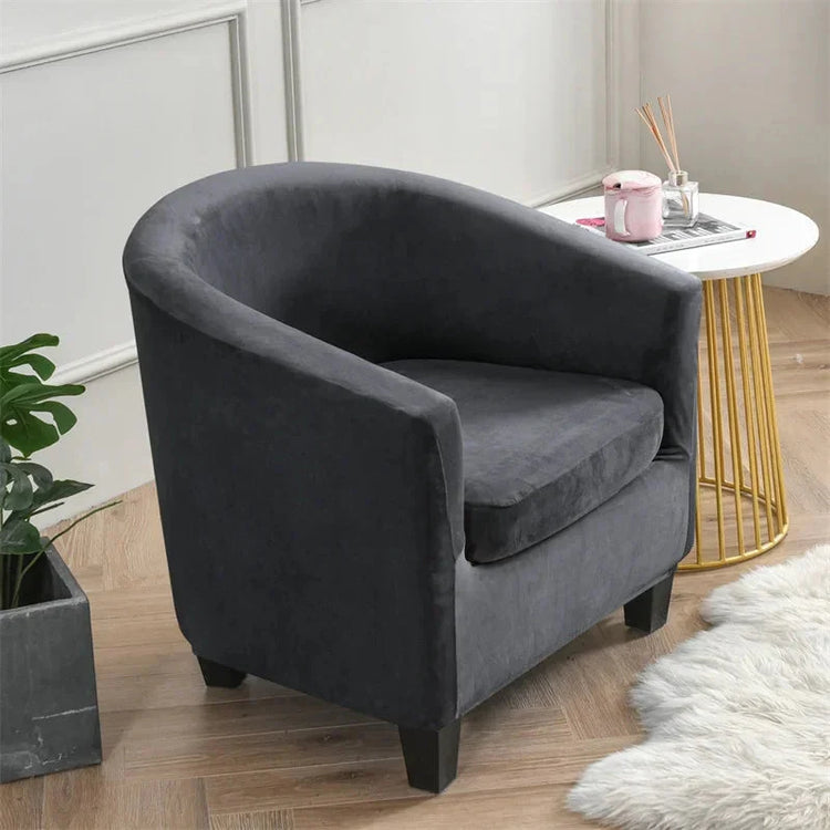 housse fauteuil cabriolet velours gris anthracite