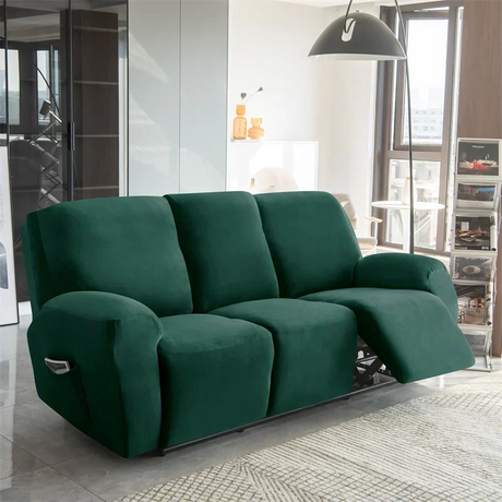 Housses de fauteuil et canapé relax inclinables 3 places électrique vert