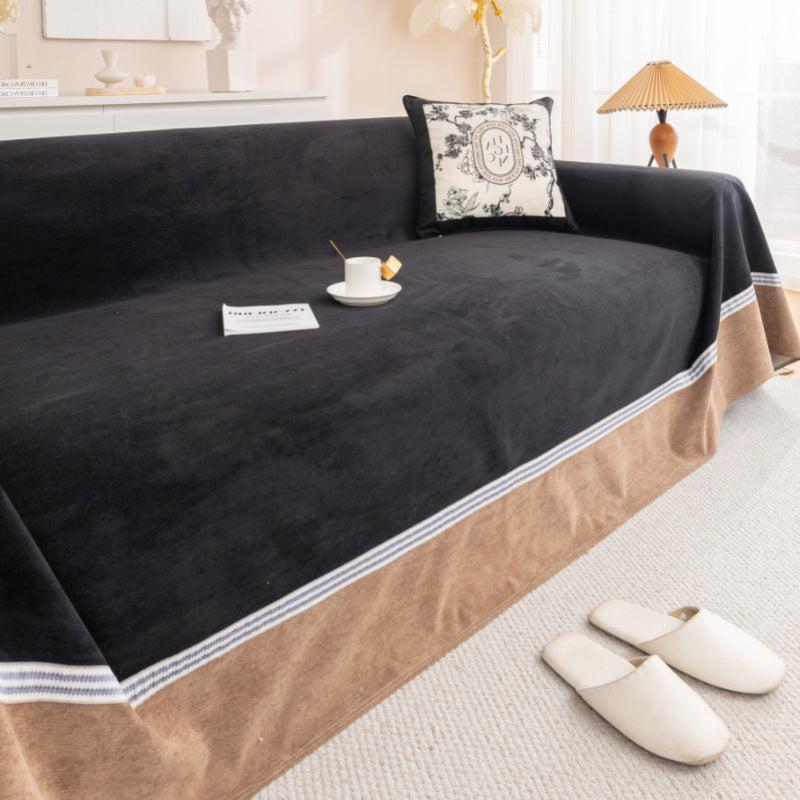 Jeté de canapé 100% imperméable, hydrofuge, anti taches, antidérapant et anti griffes noir