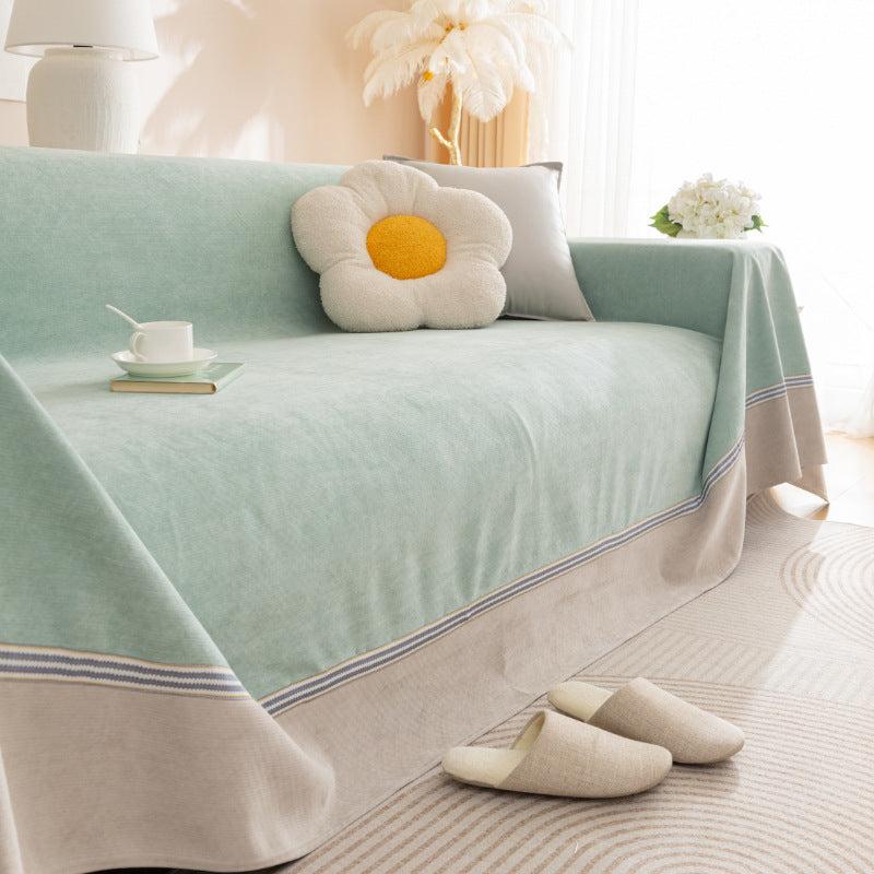 Jeté de canapé grande taille 100% imperméable, antidérapant et anti griffes vert tendre