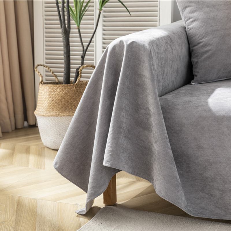 Jeté de canapé grande taille imperméable, antidérapant et anti griffes gris