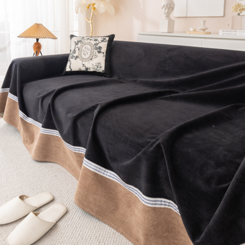 Jeté de canapé imperméable, anti taches, antidérapant et anti griffures noir