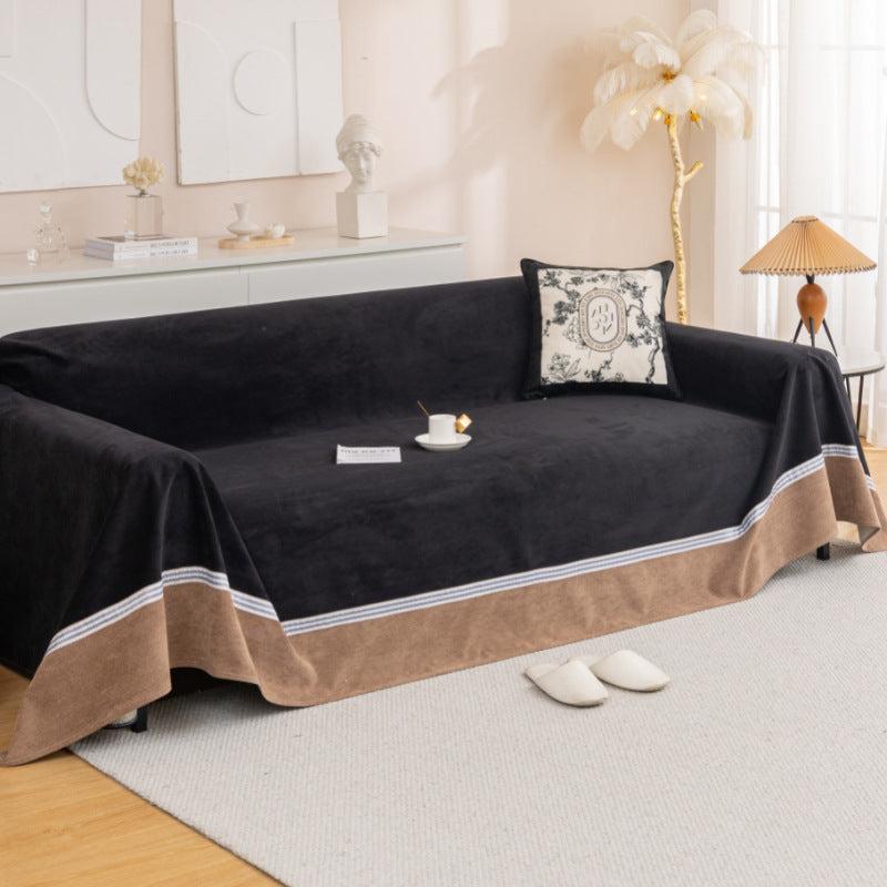 Jeté de canapé imperméable, hydrofuge, anti taches, antidérapant et anti griffes noir