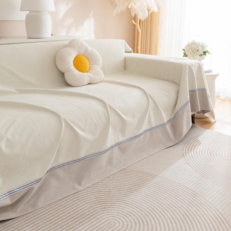 Jeté de canapé imperméable, hydrofuge, antidérapant et anti griffes beige