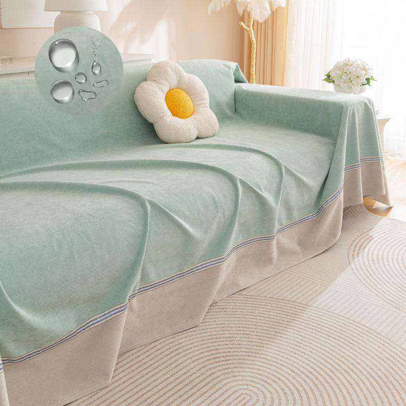 Jeté housse canapé 100% imperméable, anti griffes vert tendre 200cm