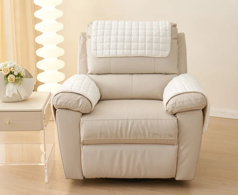 Pad antidérapant de protection pour fauteuil et canapé ivoire de face