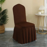 Housse de chaise à jupes lycra pour mariage chocolat