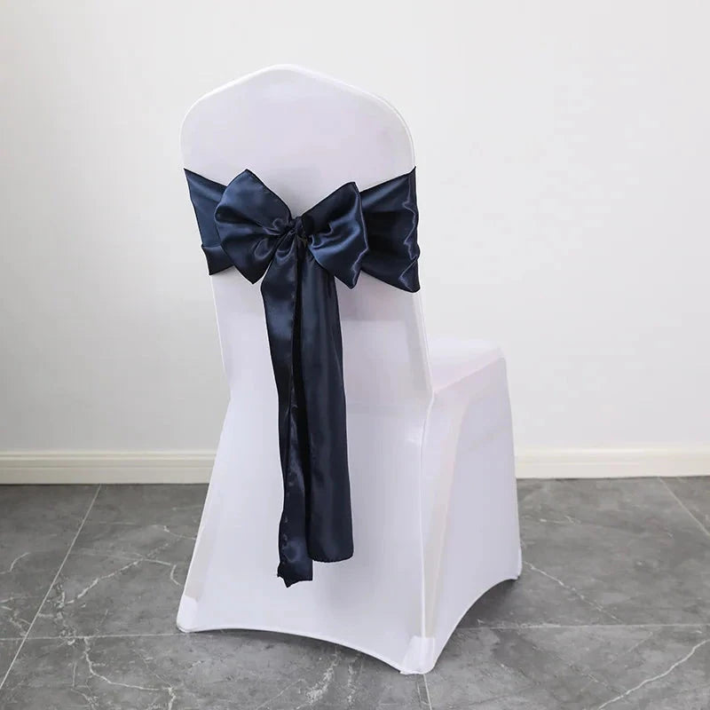 Ceinture ruban pour chaise de mariage en satin noir