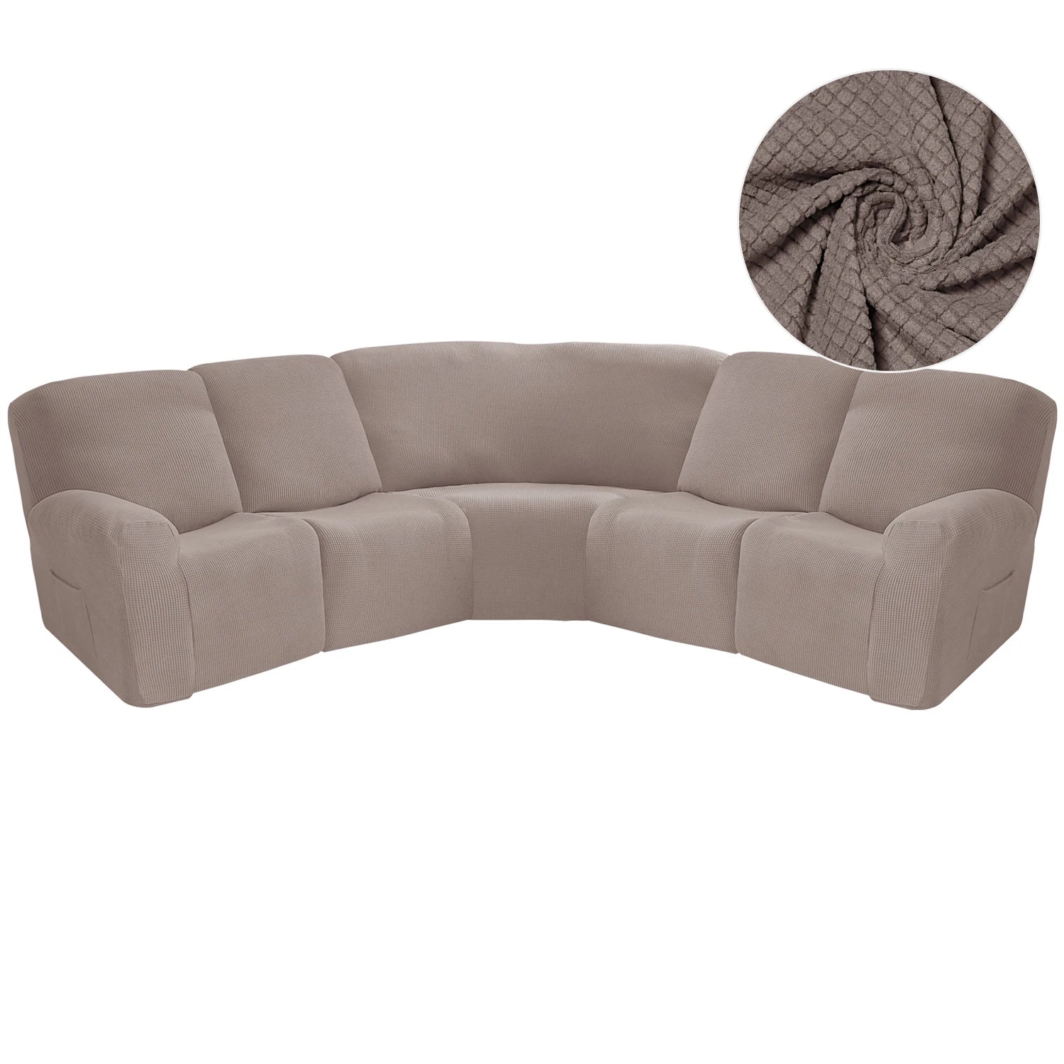 Housse canapé d'angle relax taupe