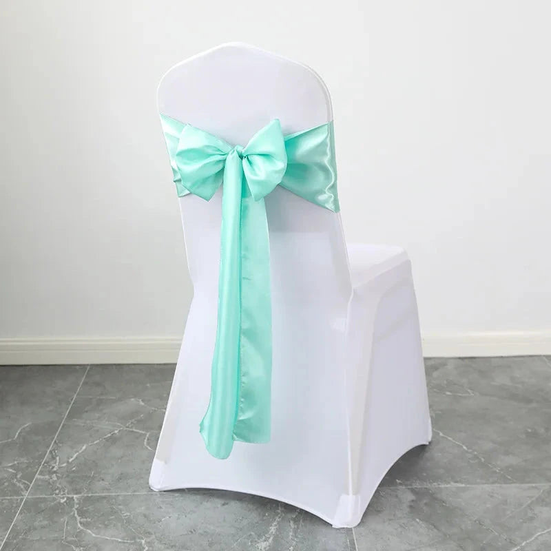 Ceinture ruban pour chaise de mariage en satin bleue ciel