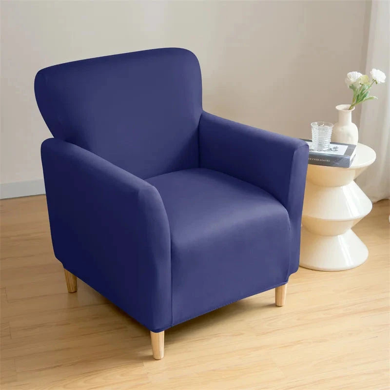 Housse fauteuil club en lycra imperméable bleue marine