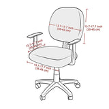 Housse de siège de bureau extensible velours damassé - 2 pièces dossier et assise