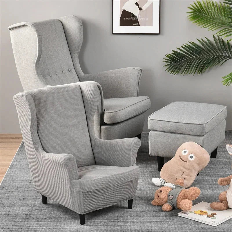 Housse fauteuil enfant IKEA STRANDMON jacquard gris clair