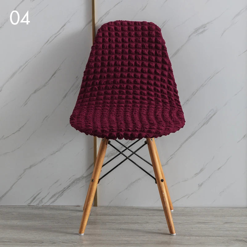 Housse de chaise scandinave gaufrée bordeaux