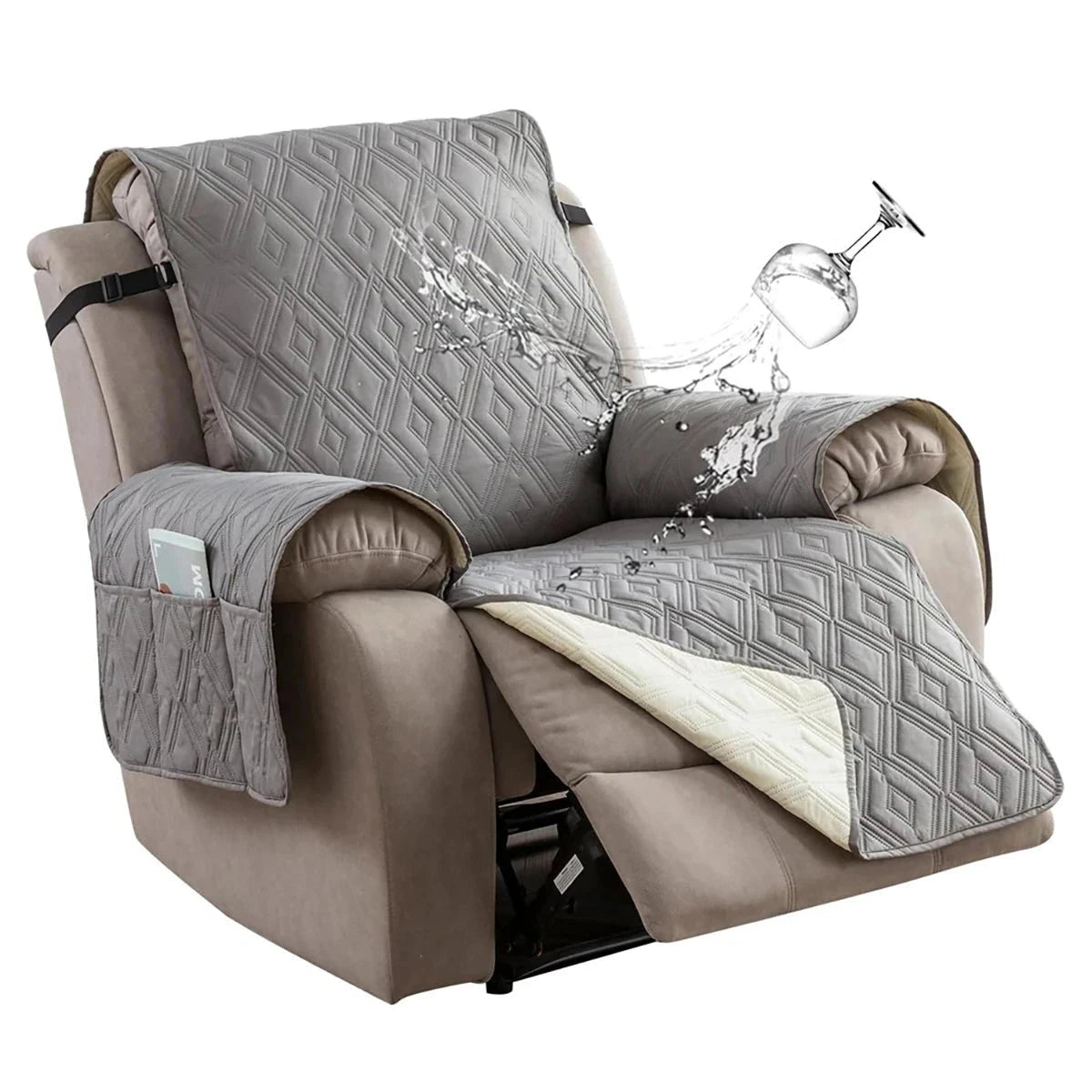 housse fauteuil animaux domestiques argent