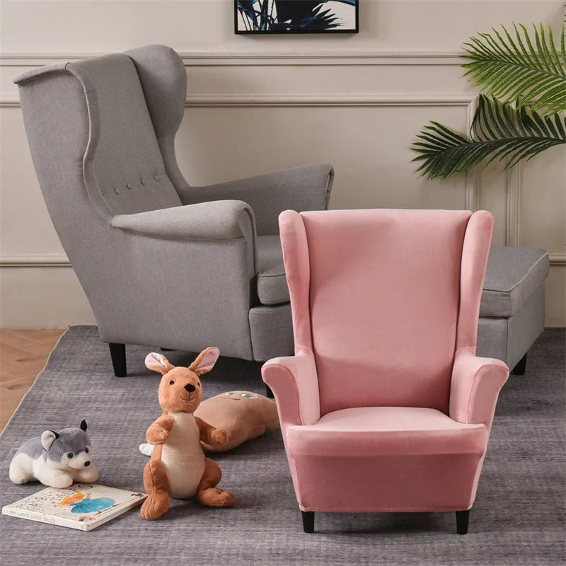 Housse fauteuil enfant IKEA STRANDMON velours rose face