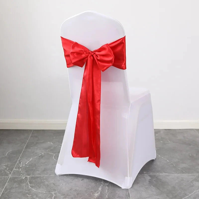 Ceinture ruban pour chaise de mariage en satin rouge
