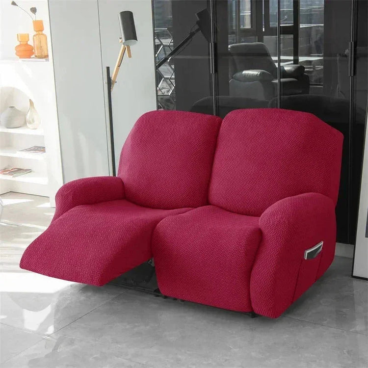 Housse canapé relax 2 places rose fushia velours damasé