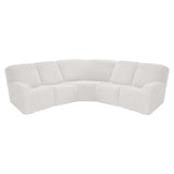 Housse canapé d'angle repose pieds blanc