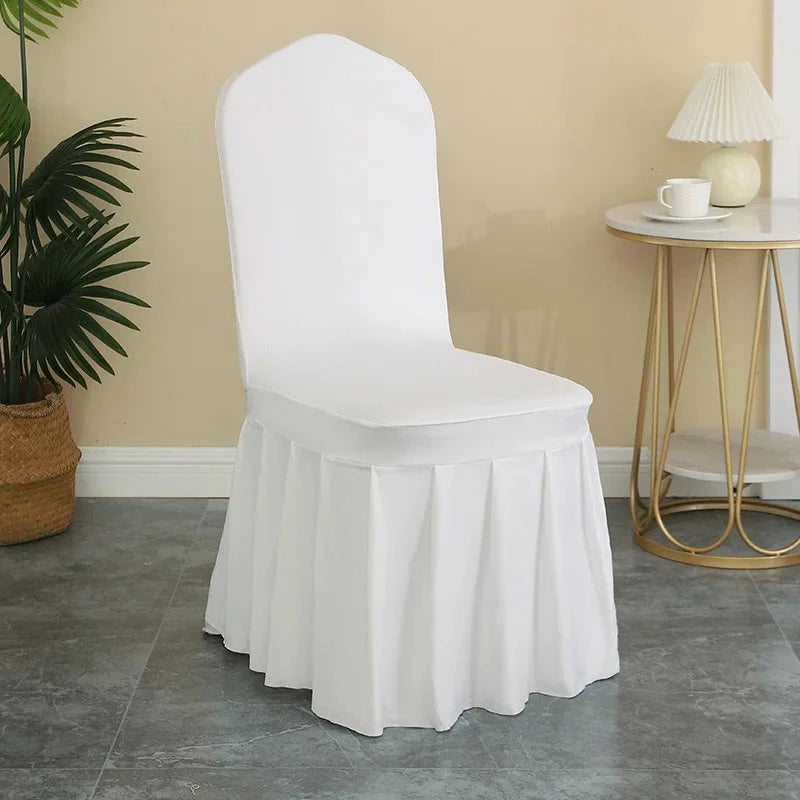 Housse de chaise à jupes lycra pour mariage ivoire