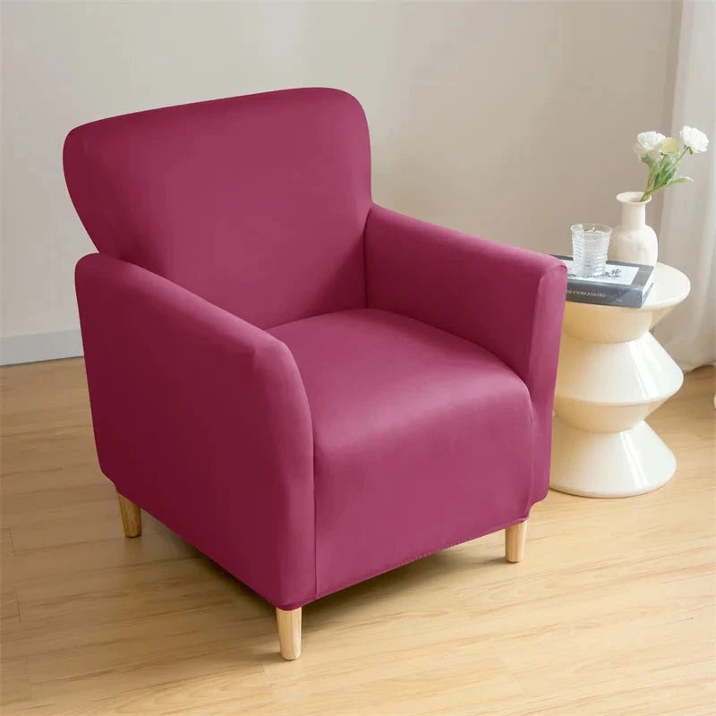 Housse pour fauteuil club en lycra imperméable rose