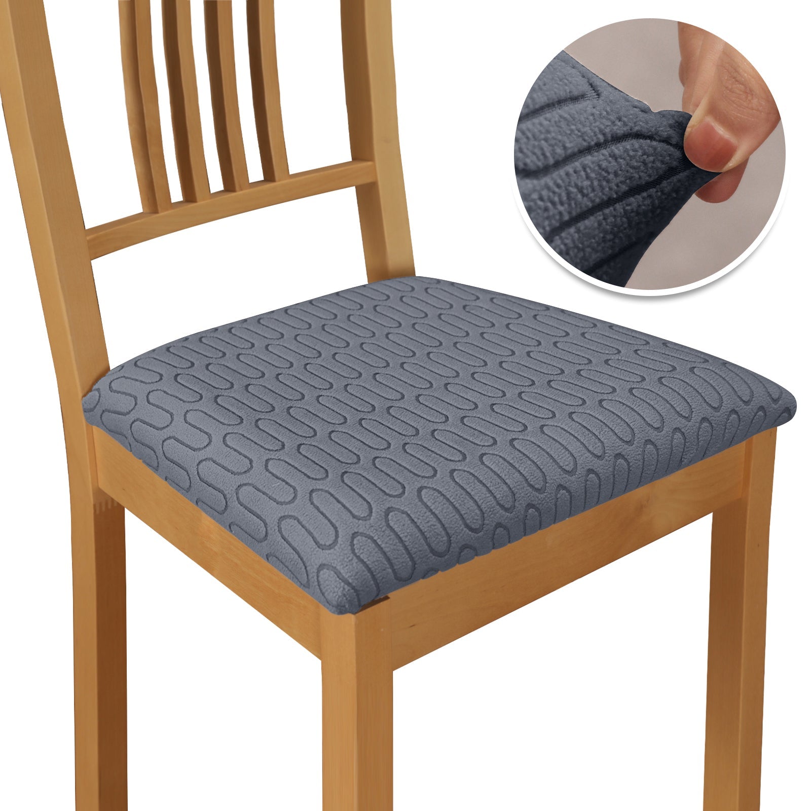 Housses pour assise de chaise jacquard gris
