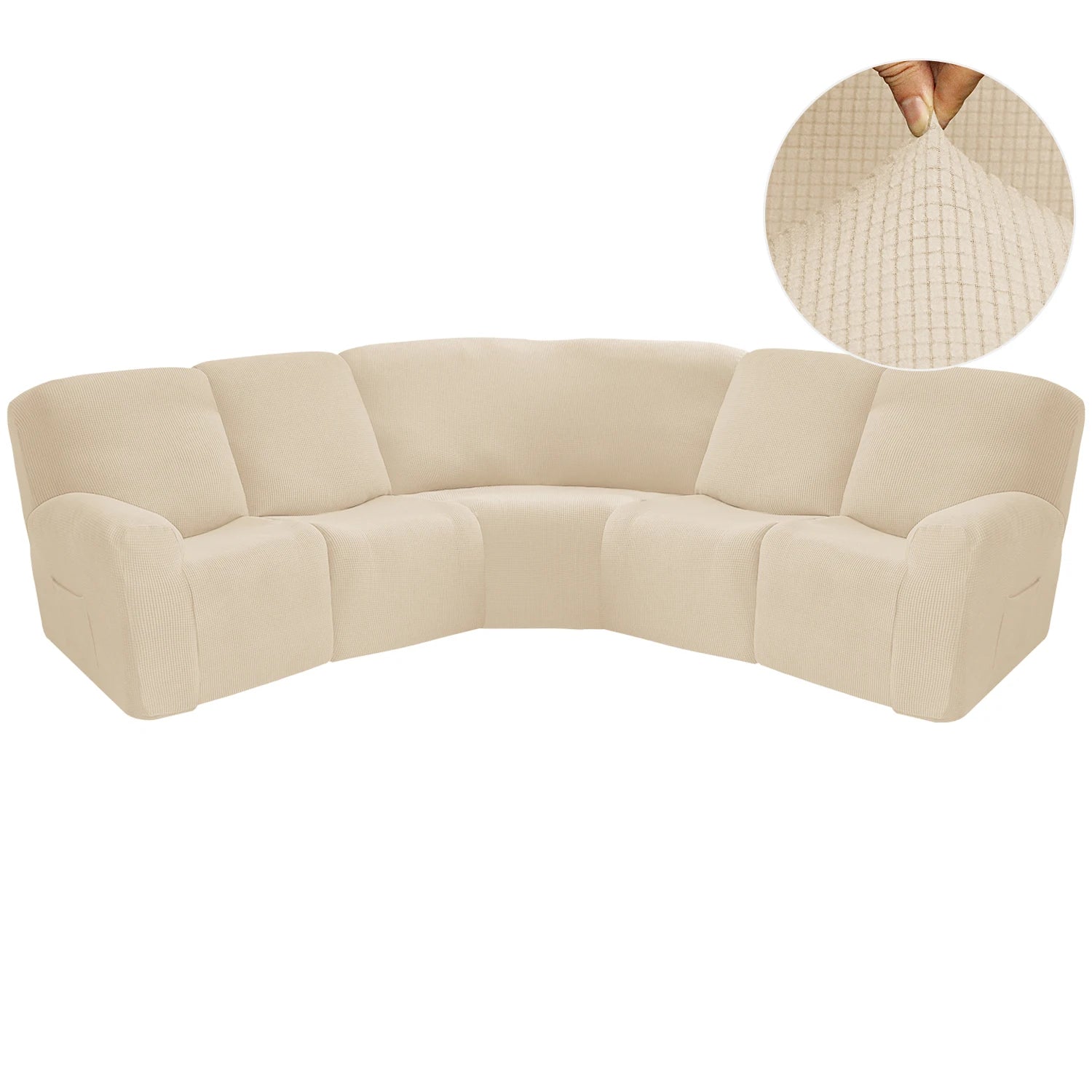 Housse canapé d'angle relax beige