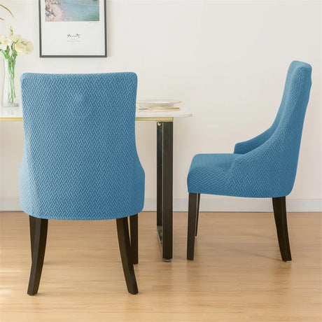 Housse pour chaise royale windsor vue de dos bleue ciel