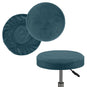 Housse de tabouret rond extensible pur velours turquoise