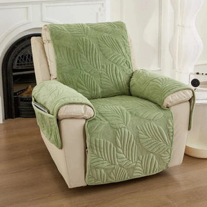 Housse pour fauteuil relax en velours matelassé antidérapante texture hibiscus