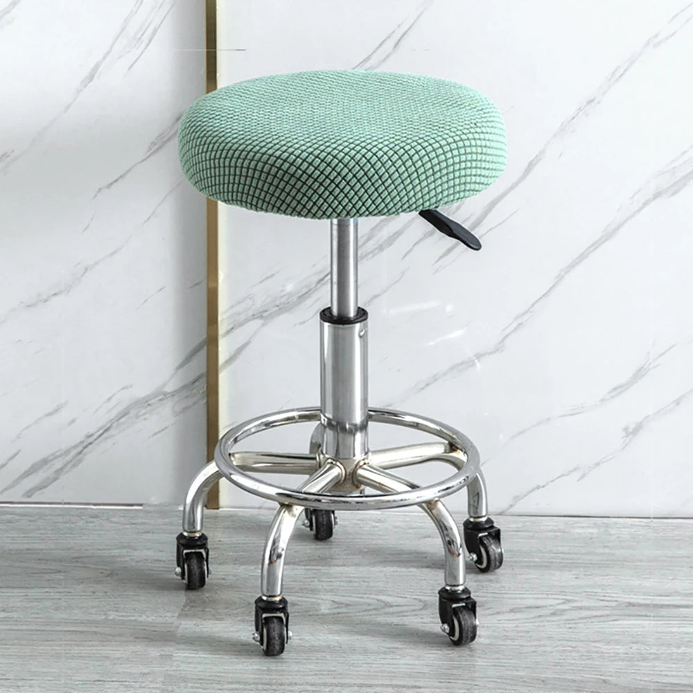 Housse de tabouret rond super extensible vert