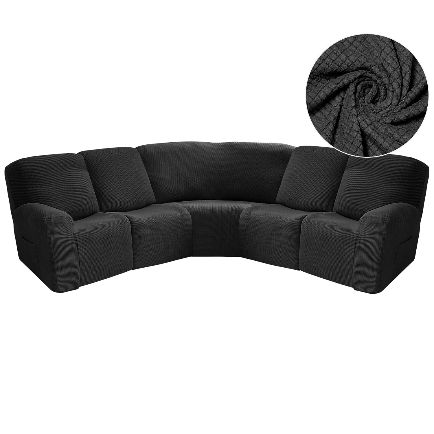 Housse canapé d'angle relax noir