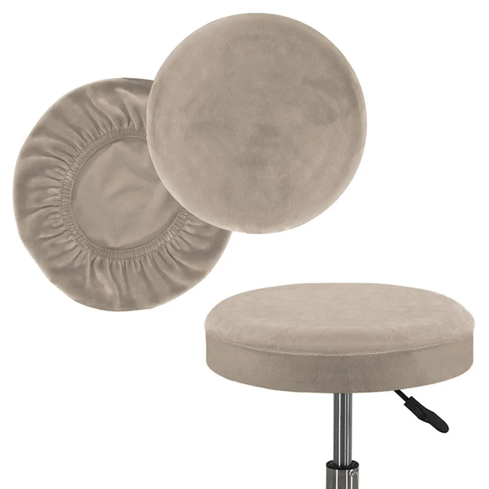 Housse de tabouret rond extensible pur velours