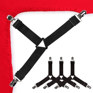 Système de fixation pour housses de canapé – sangles élastiques croisées réglables