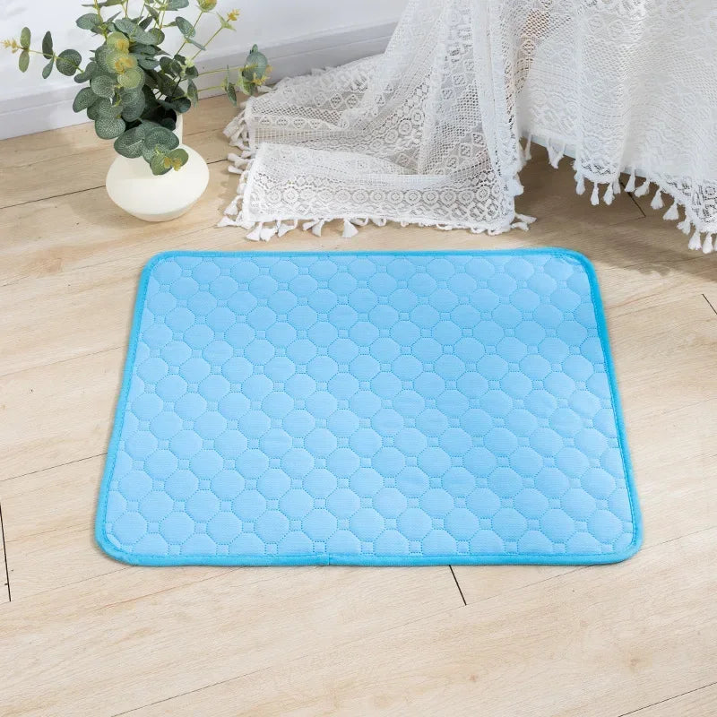 Tapis de protection imperméable, absorbant urine pour chiens chats bleue