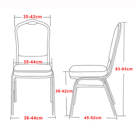 Guide des tailles housse de chaise mariage doré