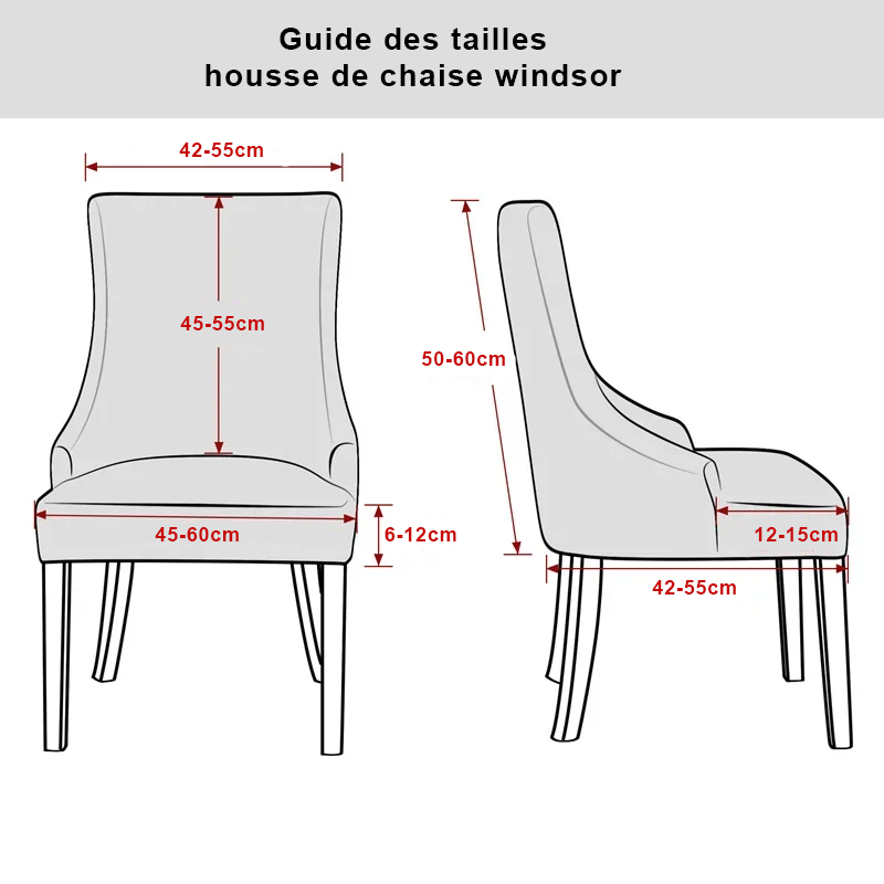 Guide des tailles housse chaise windsor