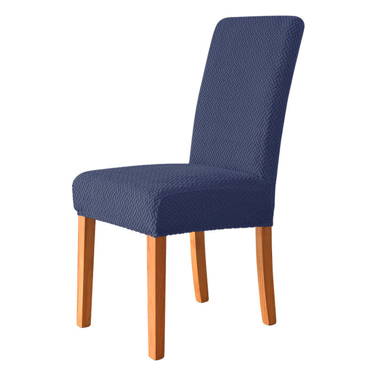 Housse de chaise extensibles damassée bleue marine